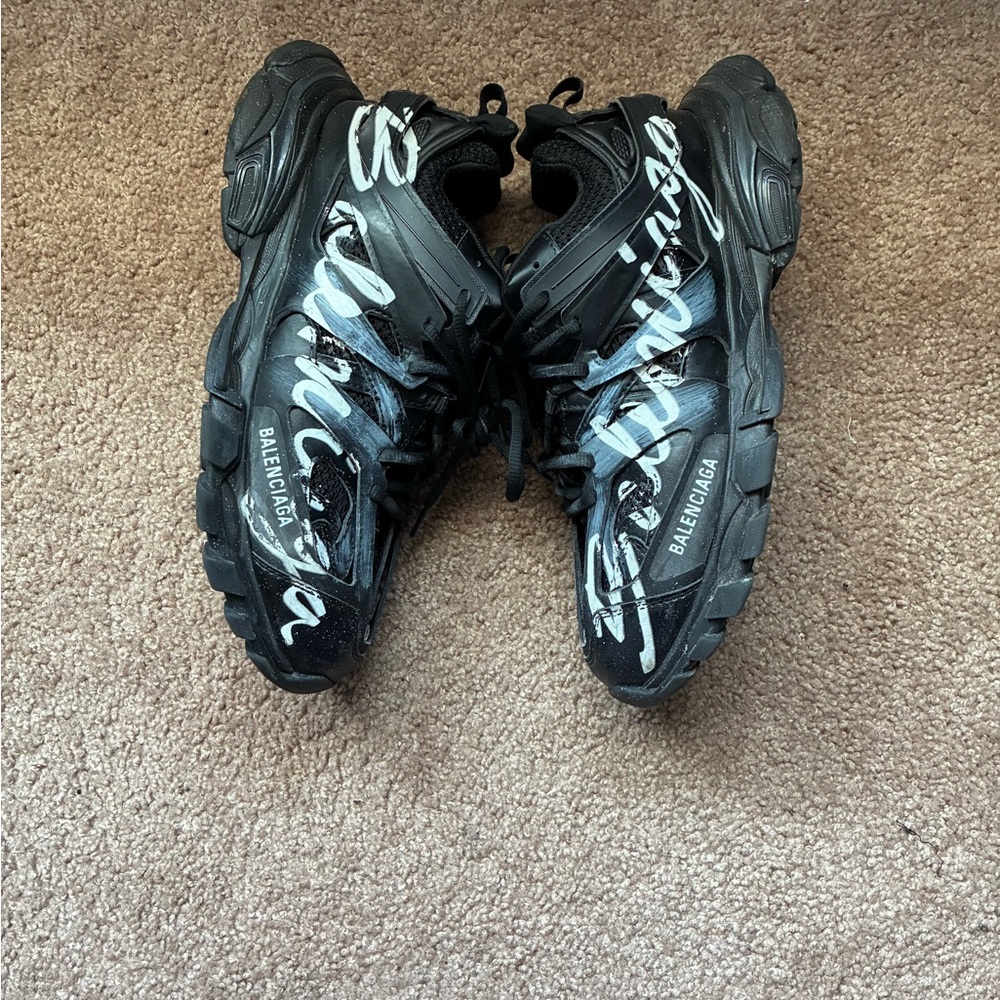 Balenciaga Black Sneakers with White Logo